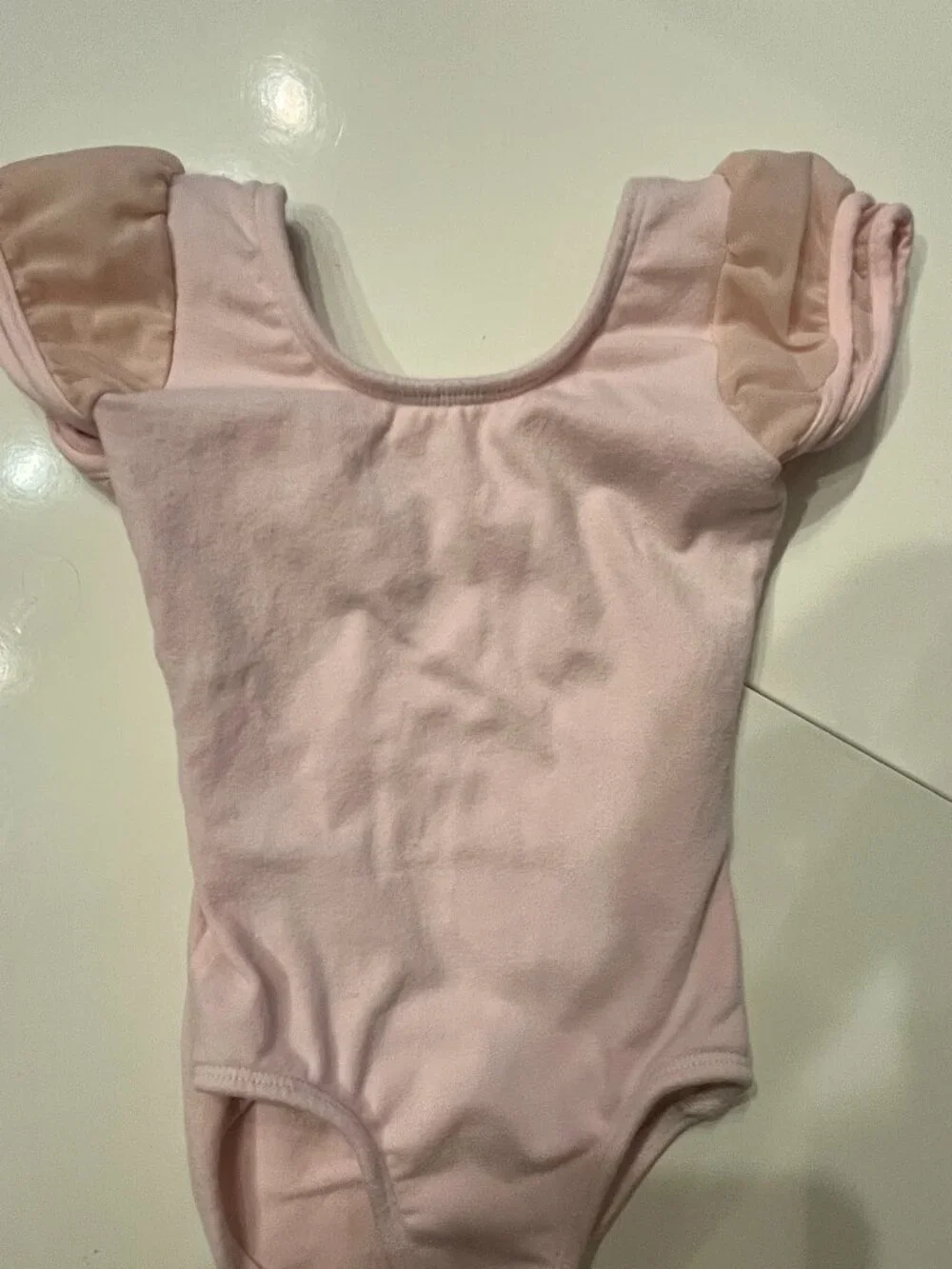 Girls Leotard for Ballet by Dancina -Pink Mesh Sleeves  Size 2-3T